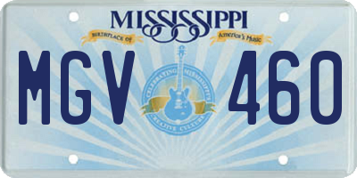 MS license plate MGV460