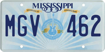 MS license plate MGV462