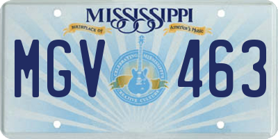 MS license plate MGV463