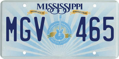 MS license plate MGV465