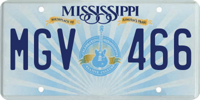 MS license plate MGV466