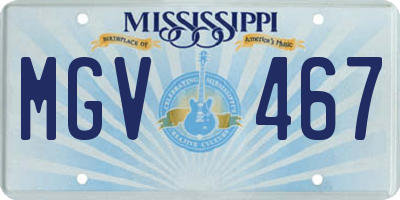 MS license plate MGV467