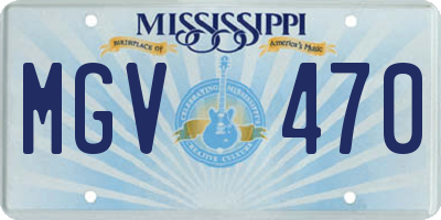 MS license plate MGV470