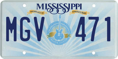 MS license plate MGV471
