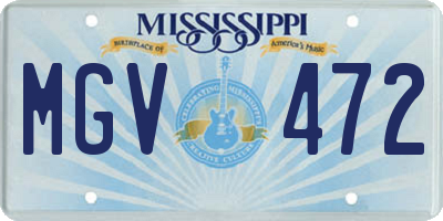 MS license plate MGV472