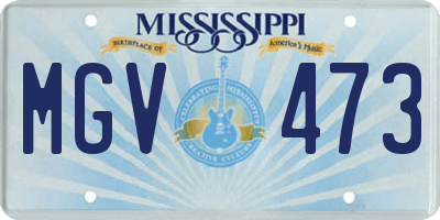 MS license plate MGV473