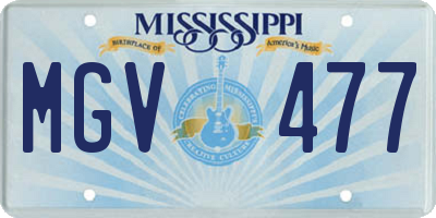 MS license plate MGV477