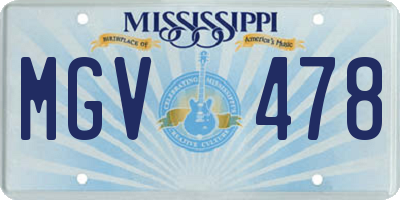 MS license plate MGV478