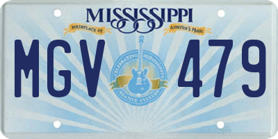 MS license plate MGV479