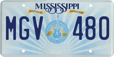 MS license plate MGV480