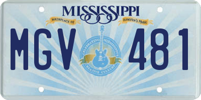 MS license plate MGV481