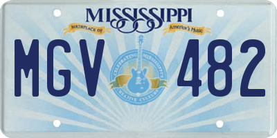 MS license plate MGV482