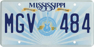 MS license plate MGV484