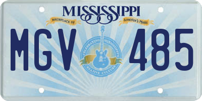 MS license plate MGV485