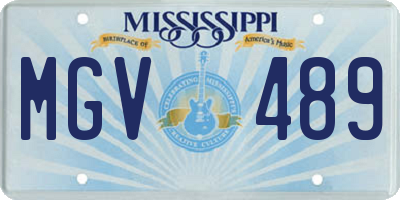 MS license plate MGV489