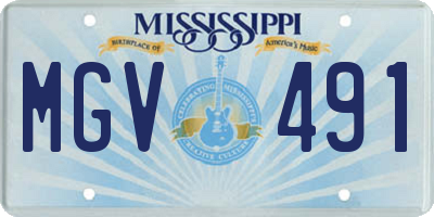 MS license plate MGV491