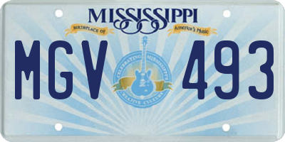 MS license plate MGV493