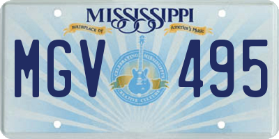 MS license plate MGV495