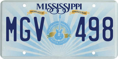 MS license plate MGV498