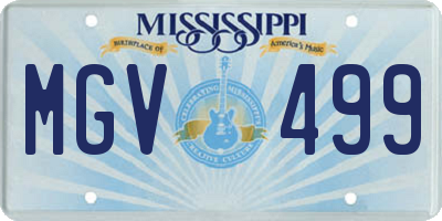 MS license plate MGV499