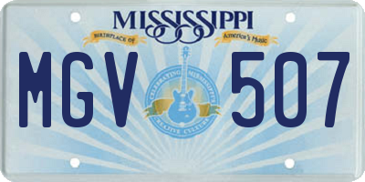 MS license plate MGV507