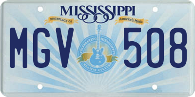 MS license plate MGV508