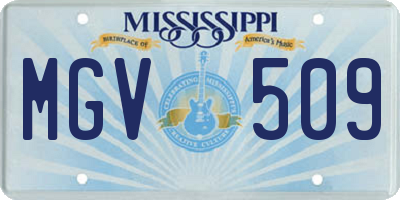 MS license plate MGV509