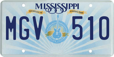 MS license plate MGV510