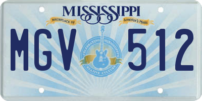 MS license plate MGV512
