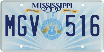 MS license plate MGV516