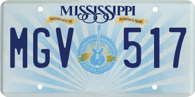 MS license plate MGV517