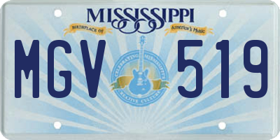 MS license plate MGV519