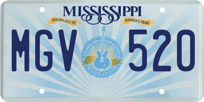 MS license plate MGV520
