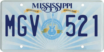 MS license plate MGV521