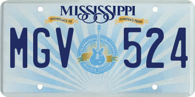 MS license plate MGV524