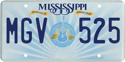 MS license plate MGV525
