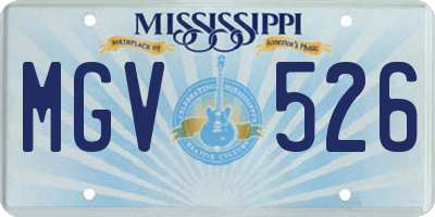MS license plate MGV526