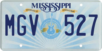 MS license plate MGV527