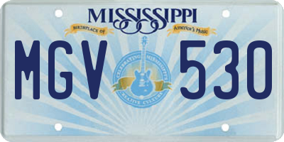 MS license plate MGV530