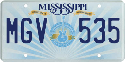 MS license plate MGV535