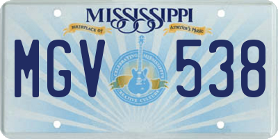 MS license plate MGV538