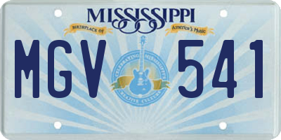 MS license plate MGV541