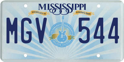 MS license plate MGV544