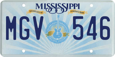 MS license plate MGV546