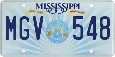 MS license plate MGV548