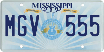 MS license plate MGV555