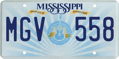 MS license plate MGV558