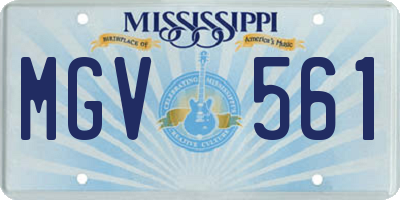 MS license plate MGV561