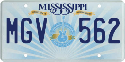 MS license plate MGV562