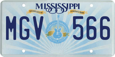 MS license plate MGV566